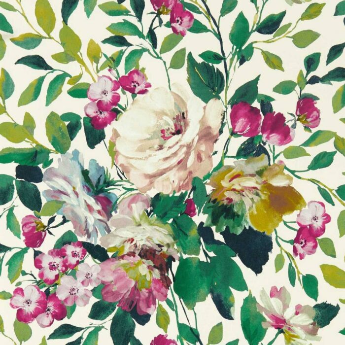Bloom Wallpaper - Fuchsia fabric swatch W0139/03