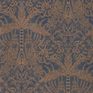 Leopardo Wallpaper - Copper / Midnight