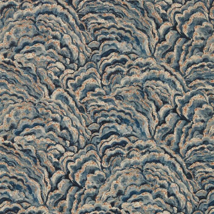 Lumino Wallpaper - Mignight / Copper fabric swatch W0142/04