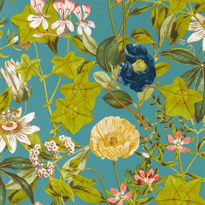 Passiflora Wallpaper - Chambray fabric swatch W0143/01
