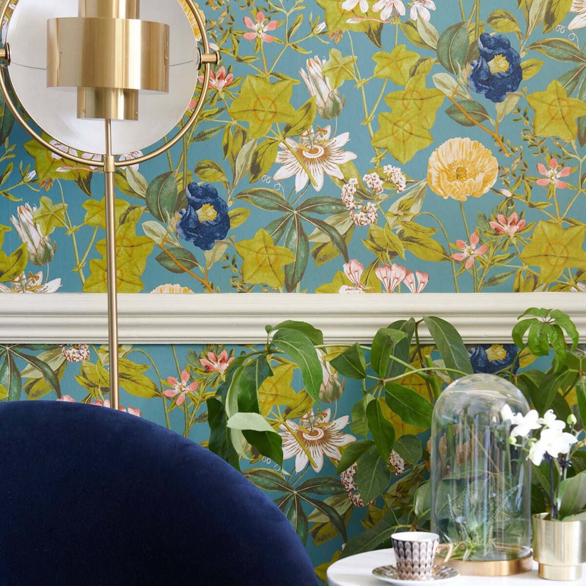 Passiflora Wallpaper - Chambray from