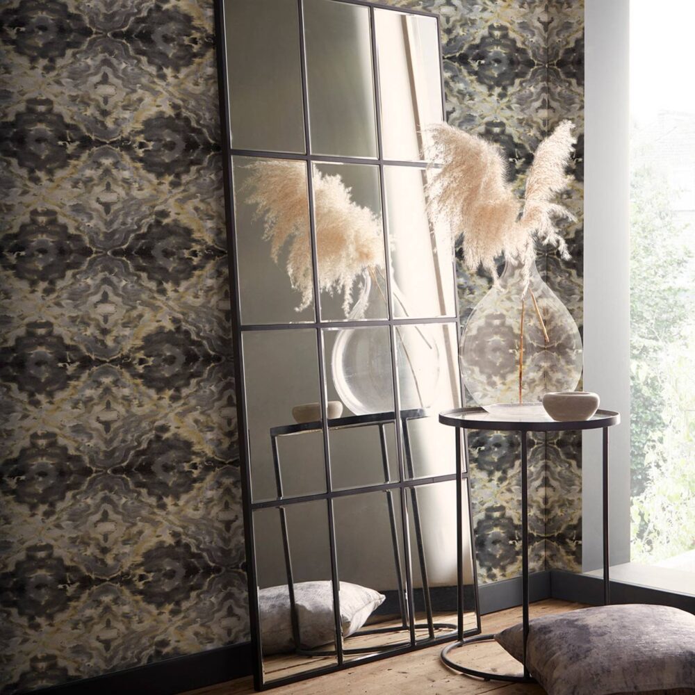 Aqueous Wallpaper - Charcoal by Aqueous Wallpaper - Charcoal from