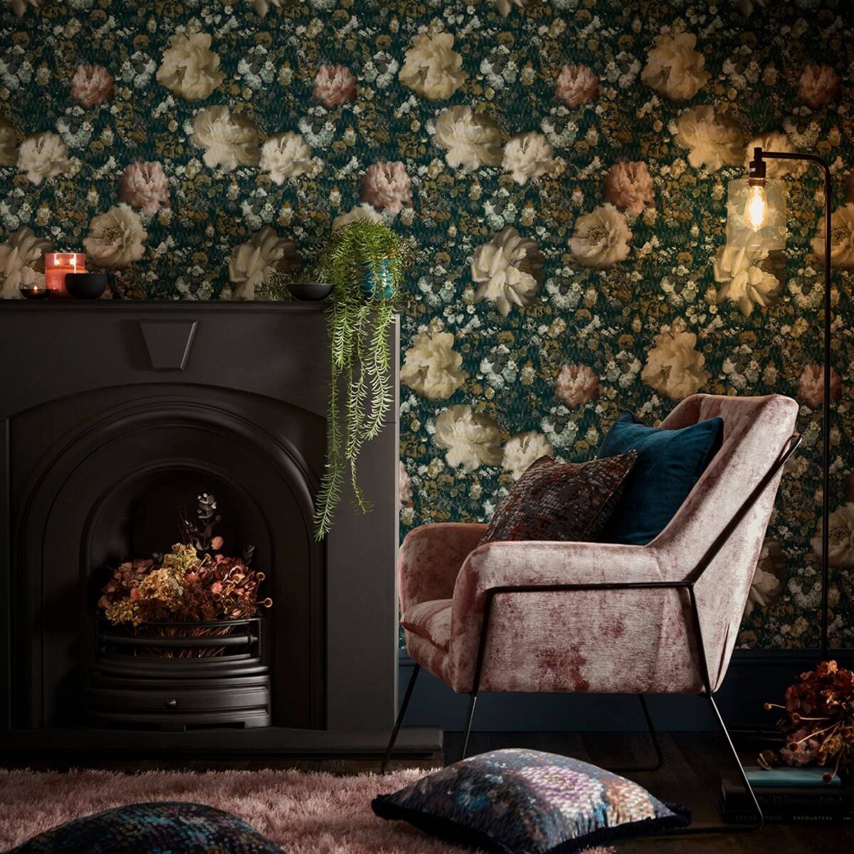 Camile Wallpaper - Midnight / Gold by Camile Wallpaper - Midnight / Gold from
