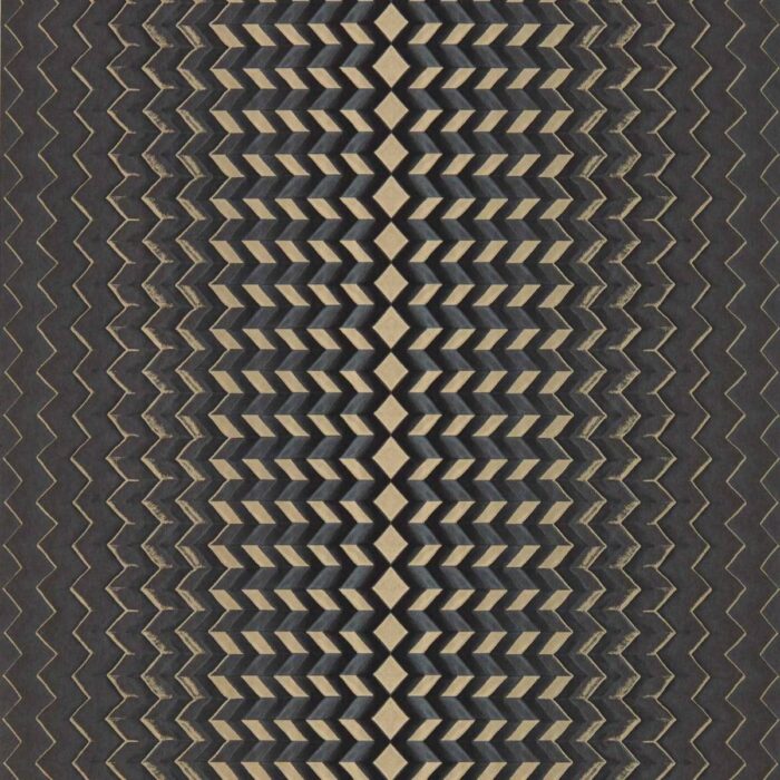 Fragment Wallpaper - Charcoal / Gold fabric swatch W0150/02