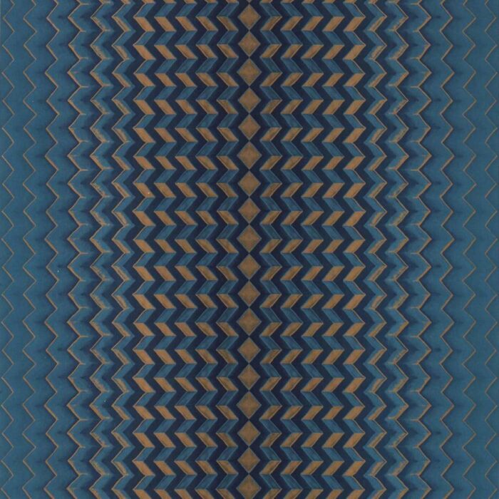 Fragment Wallpaper - Midnight / Copper fabric swatch W0150/03