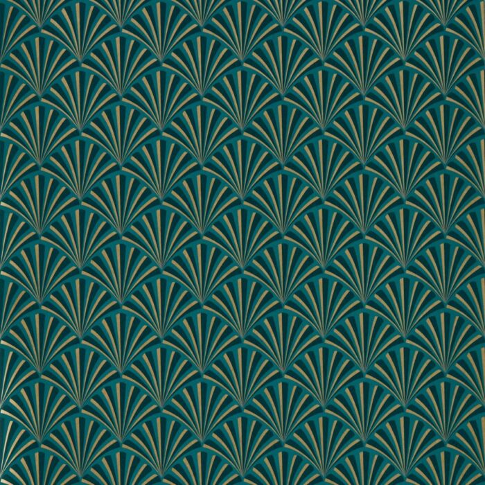 Chryslet Wallpaper - Teal fabric swatch W0164/04