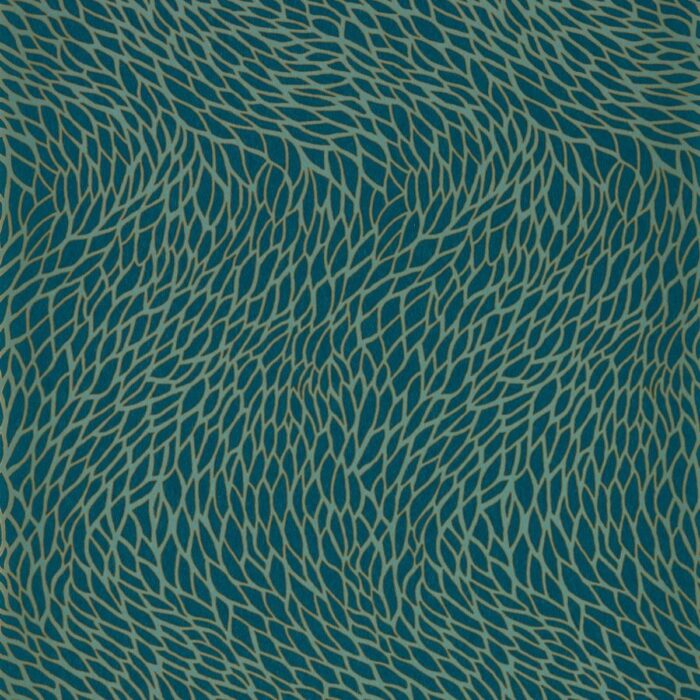 Corallino Wallpaper - Teal fabric swatch W0166/03