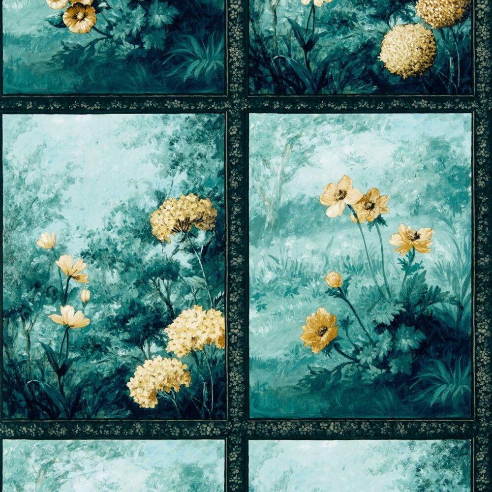 blue botanical wallpaper from clarke & clarke