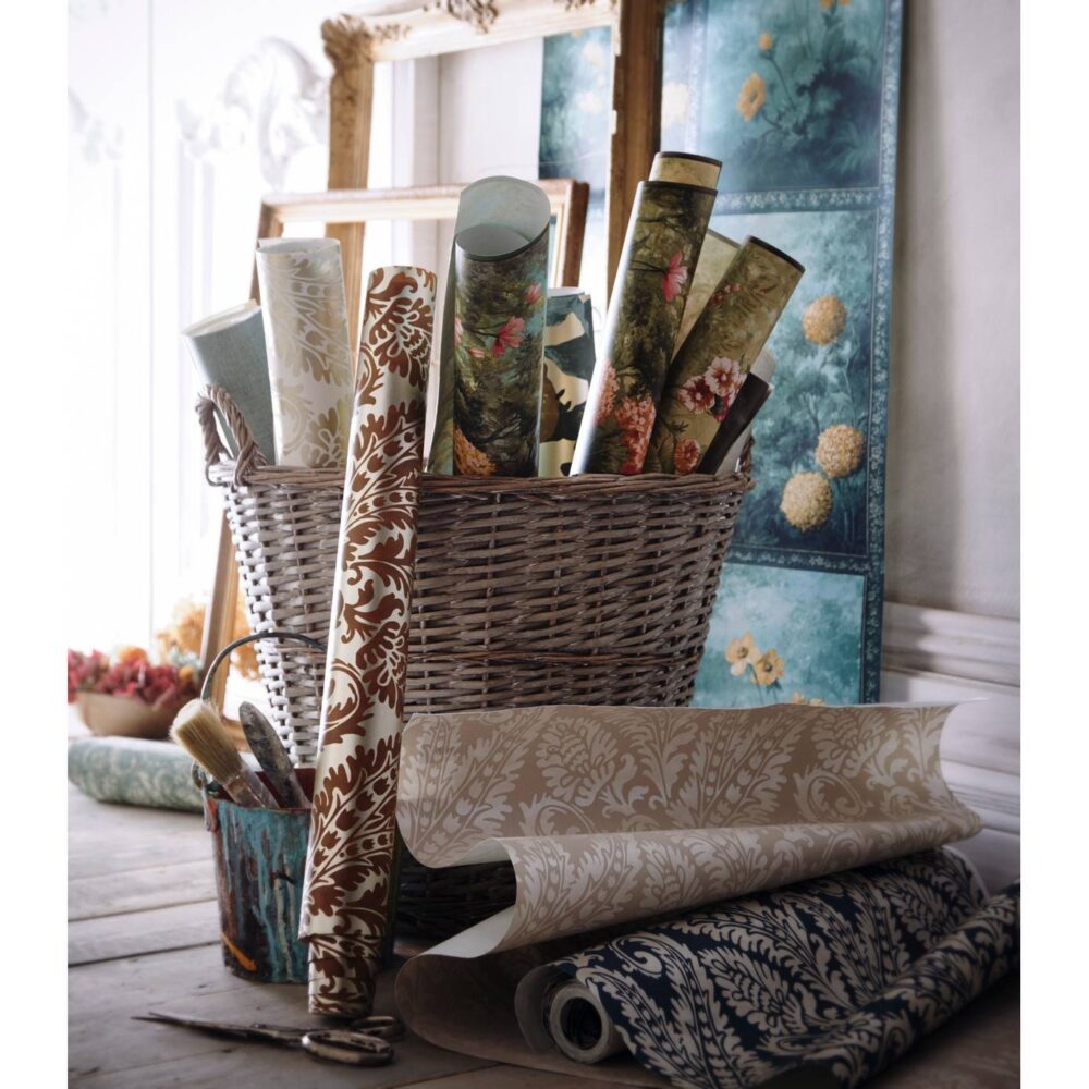 Artus Wallpaper - Denim / Ochre from