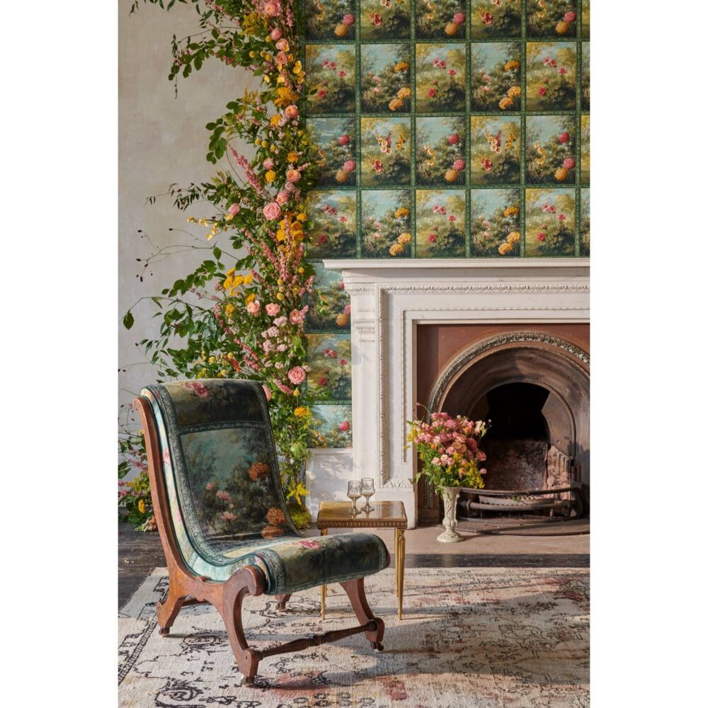Artus Wallpaper - Denim / Ochre from