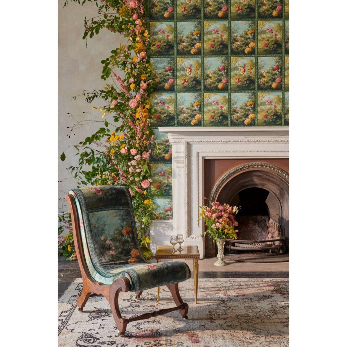 Artus Wallpaper - Denim / Ochre by Artus Wallpaper - Denim / Ochre from