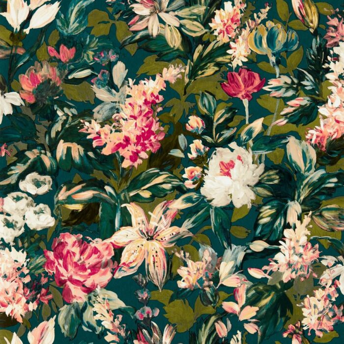 Lilum Wallpaper - Peacock fabric swatch W0158/04