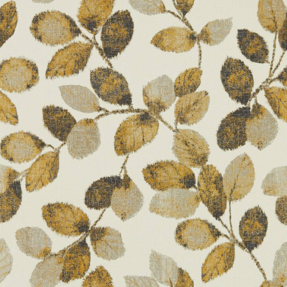 rthia Wallpaper - Pewter / Gold by yellow botanical wallpaper from clarke & clarke