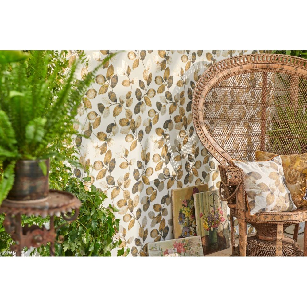 rthia Wallpaper - Pewter / Gold by rthia Wallpaper - Pewter / Gold from