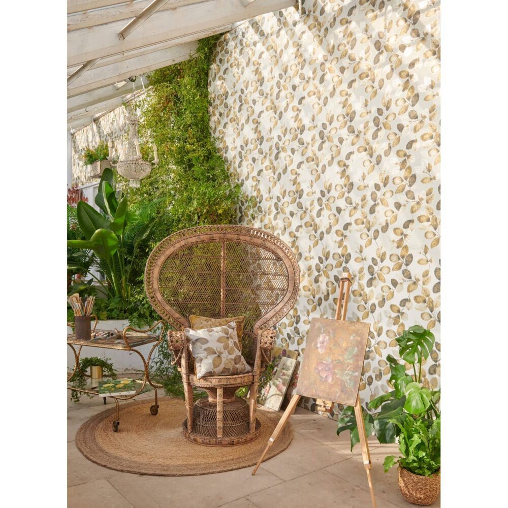 rthia Wallpaper - Pewter / Gold by rthia Wallpaper - Pewter / Gold from
