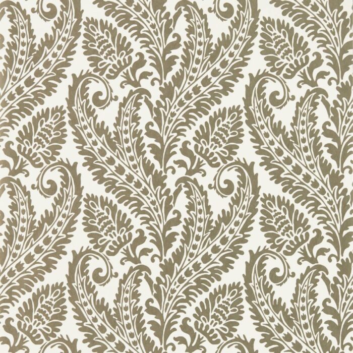 Regale Wallpaper - Gilver / Ivory fabric swatch W0161/02