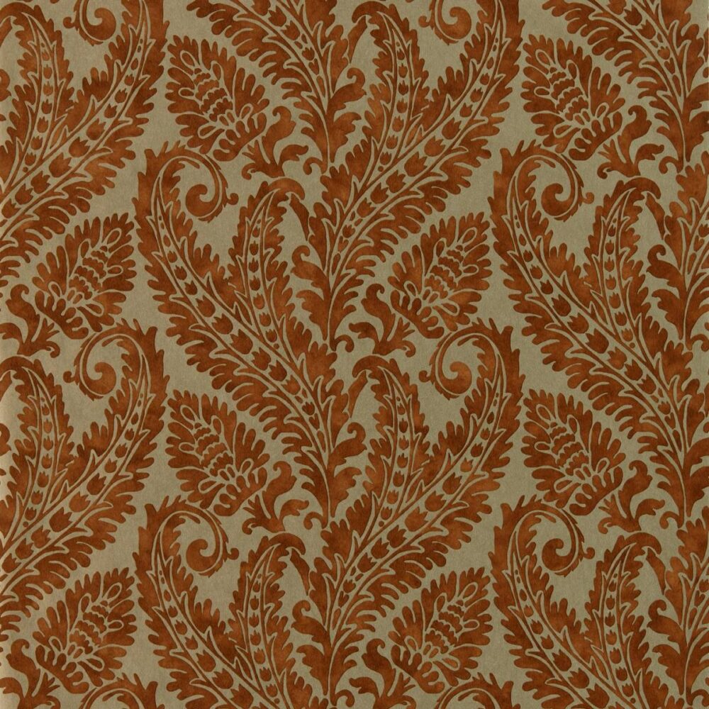 orange botanical wallpaper from clarke & clarke