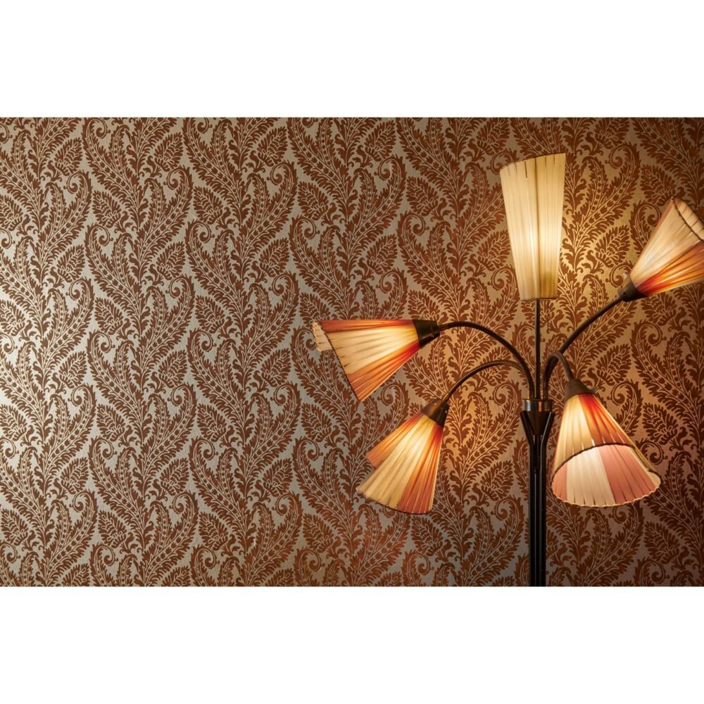 Regale Wallpaper - Russet / Gilver from