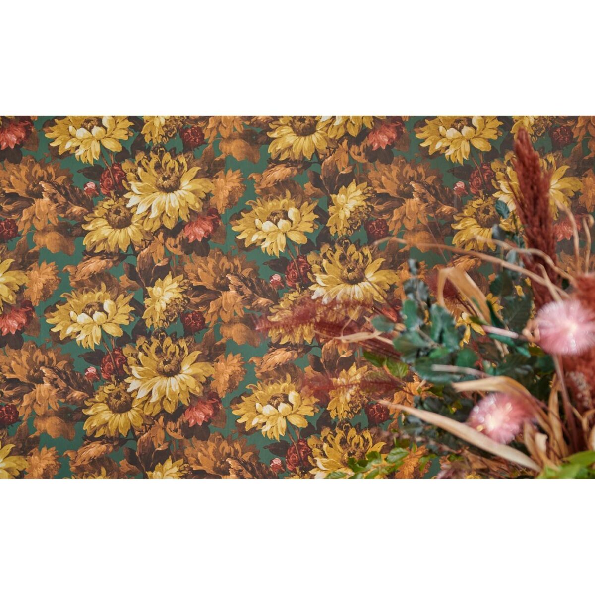 Sunforest Wallpaper - Sage / Russet from