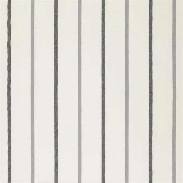 Brera Nastro Fabric - Noir by white striped linen fabric from Designers Guild