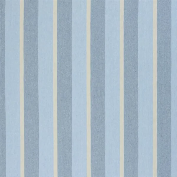 Brera Striscia Fabric - Sky by blue striped linen fabric from Designers Guild