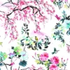 pink botanical cotton fabric from Designers Guild