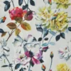 yellow botanical linen fabric from Designers Guild