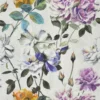 black-grey botanical linen fabric from Designers Guild