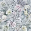 blue botanical linen fabric from Designers Guild