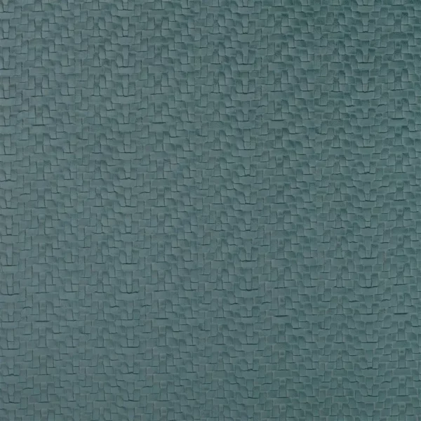 Matara Tessere Fabric - Teal by blue geometric woven fabric from Designers Guild