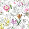 multicolour botanical cotton fabric from Designers Guild