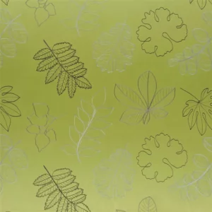 green botanical embroideried fabric from Designers Guild