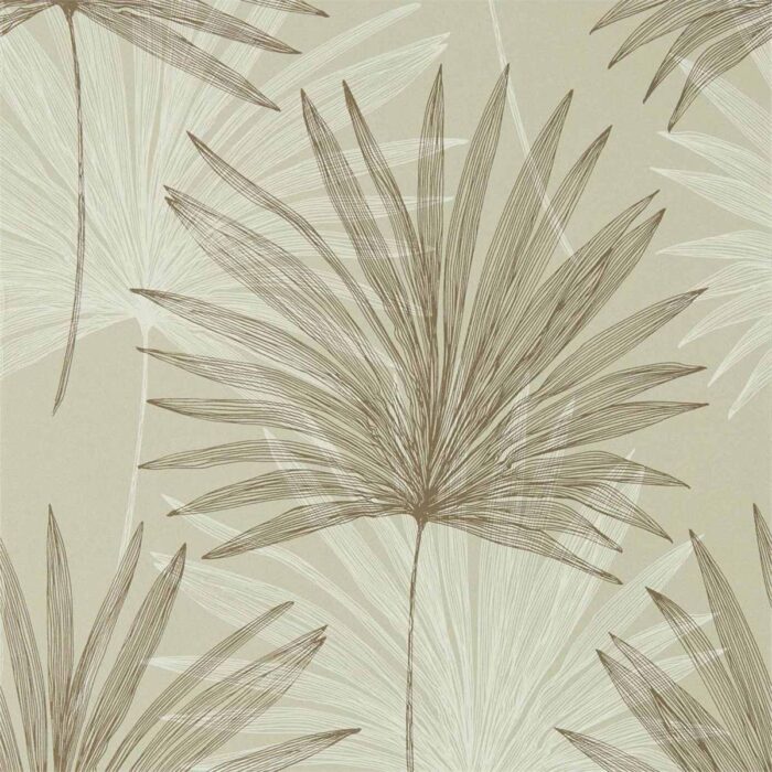 Mitende Wallpaper - Pebble / Chalk swatch