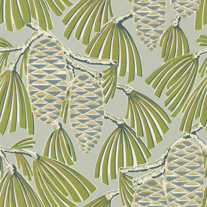 Foxley Wallpaper - Fern Stone fabric swatch HSAW112126