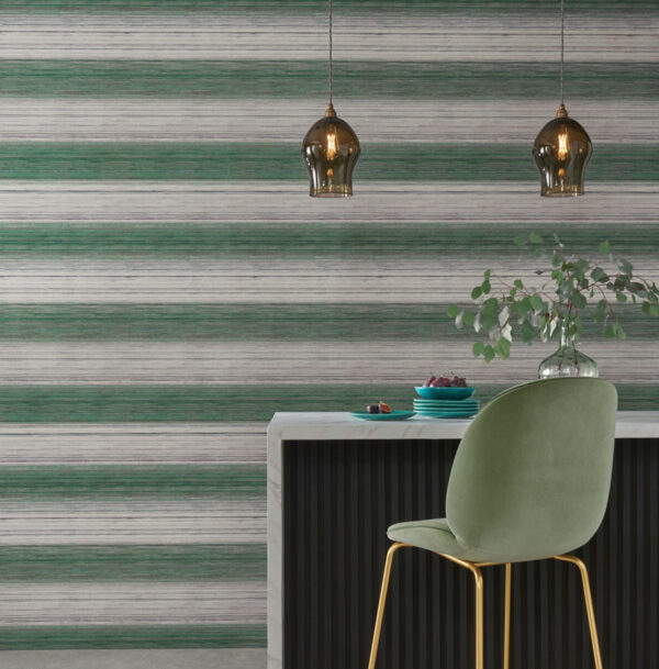 Kozo Stripe Wallcovering - Peppermint by Kozo Stripe Wallcovering - Peppermint from