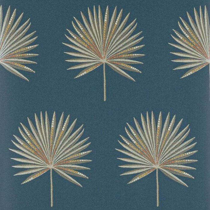 Fortunei Wallpaper - Navy / Silver swatch