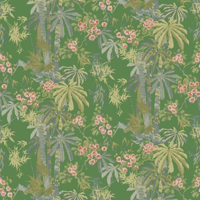 Bamboo Garden Wallpaper - Emerald swatch