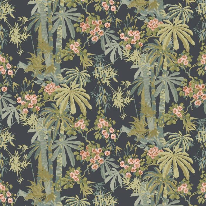 Bamboo Garden Wallpaper - Navy swatch