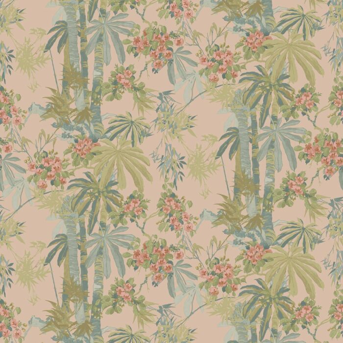 Bamboo Garden Wallpaper - Dusky Pink swatch