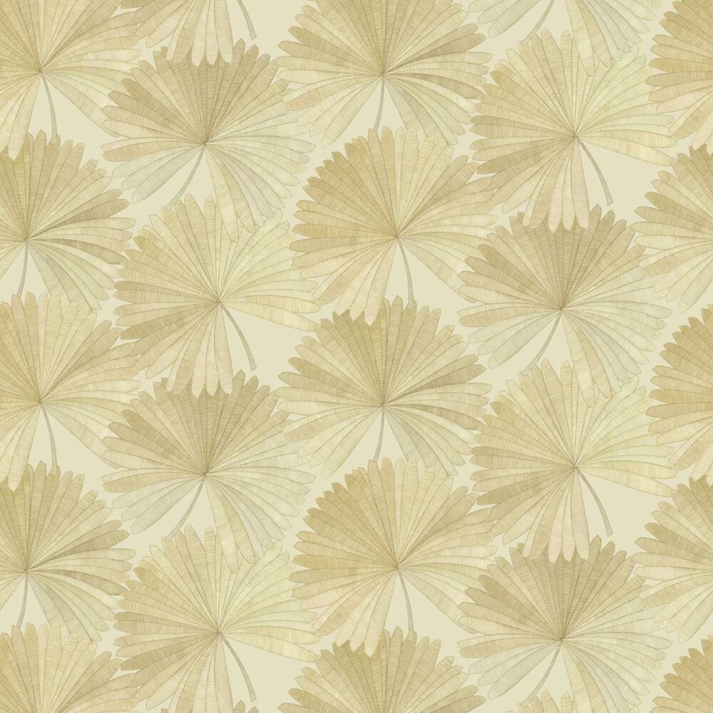 Bangkok Nights Wallpaper - Coconut by brown botanical wallpaper from linwood fabrics