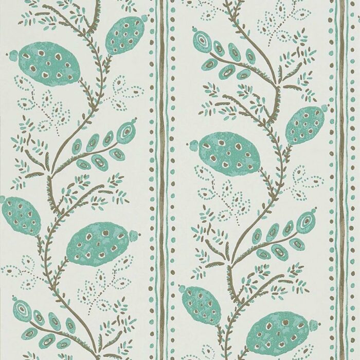 Pomegranate Trail Wallpaper - Aqua / Taupe swatch