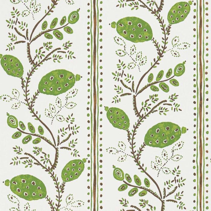 Pomegranate Trail Wallpaper - Green / Chocolate swatch