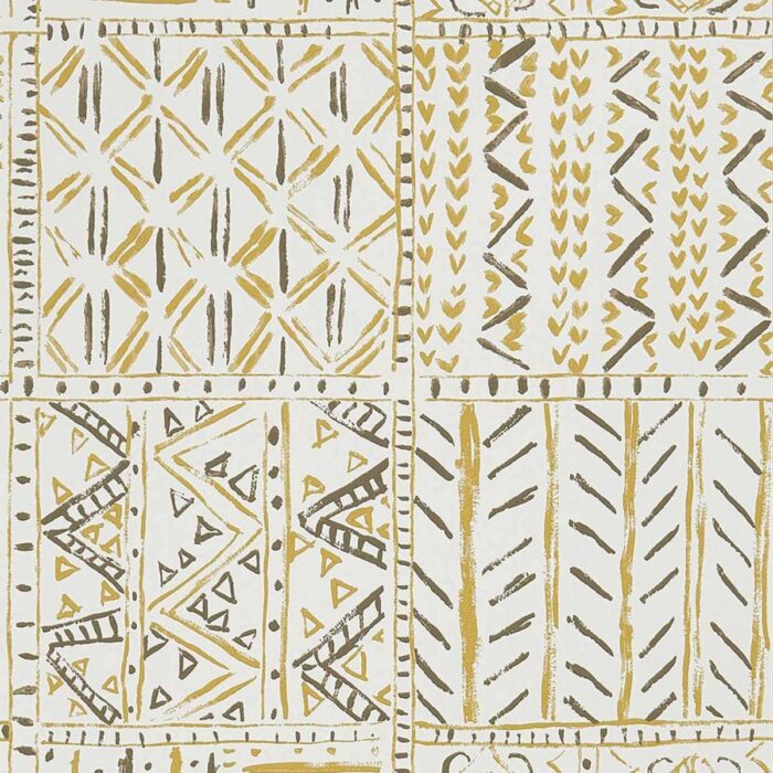 Cloisters Wallpaper - Ochre / Tobacco swatch