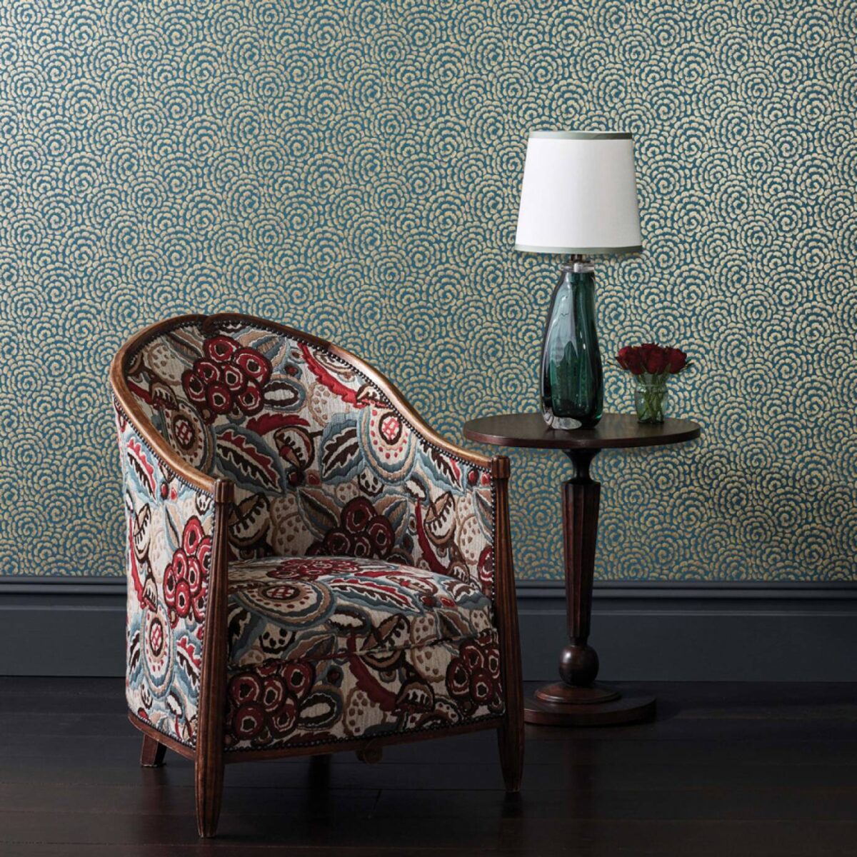 Cloisters Wallpaper - Aqua / Taupe by Cloisters Wallpaper - Aqua / Taupe from