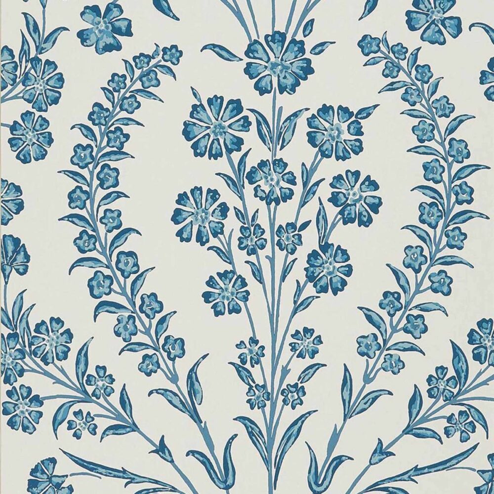 Chelwood Wallpaper - Blue / Ivory by blue botanical wallpaper from nina campbell