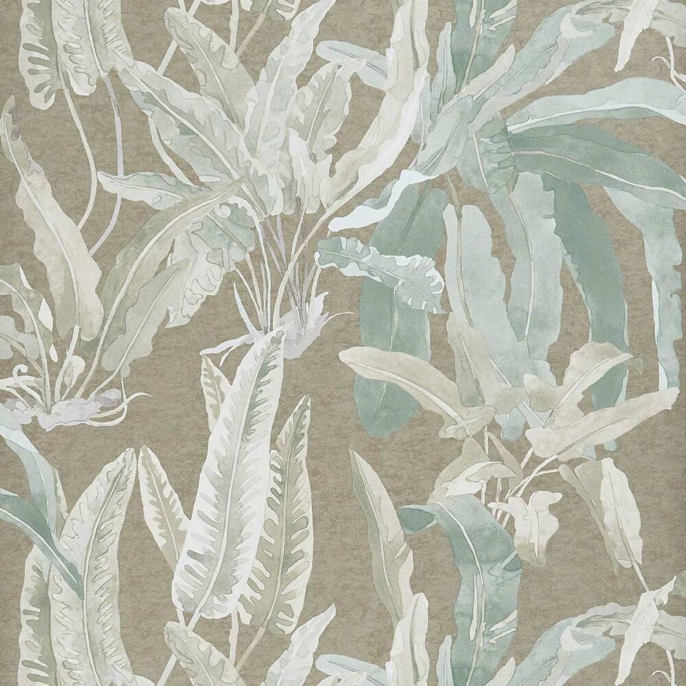 Benmore Wallpaper - Eau de Nil / Gilver by blue botanical wallpaper from nina campbell