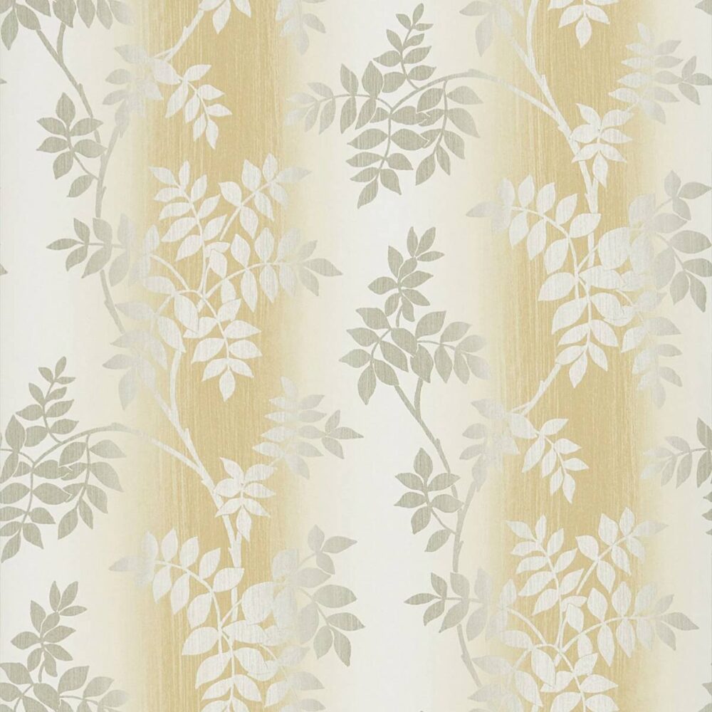 brown botanical wallpaper from nina campbell