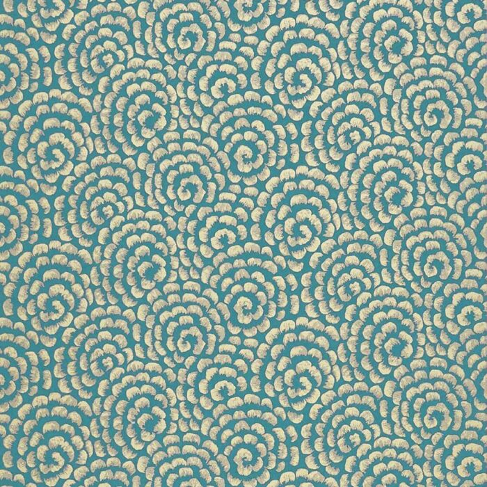 Kingsley Wallpaper - Peacock / Gold swatch
