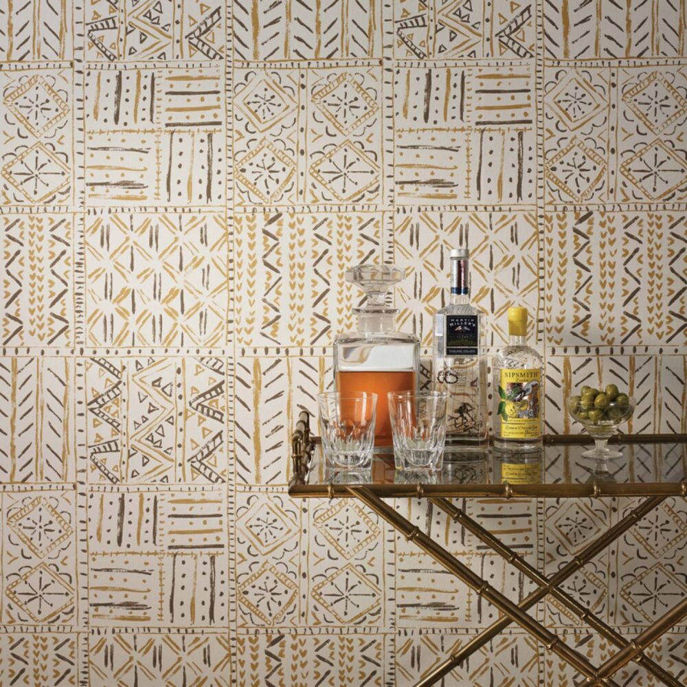 Kingsley Wallpaper - Ebony / Gold by Kingsley Wallpaper - Ebony / Gold from