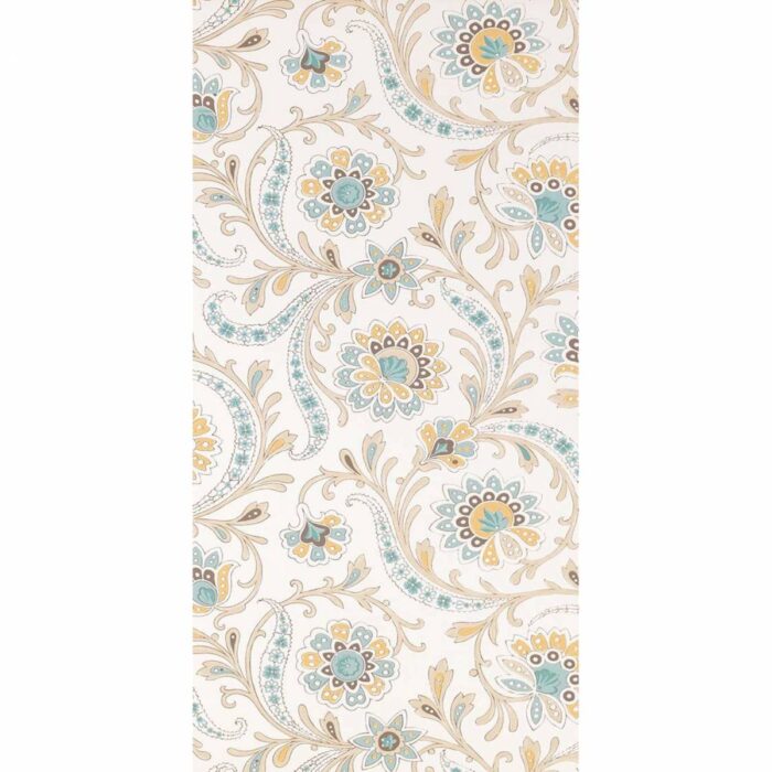 Baville Wallpaper - Aqua / Ochre swatch